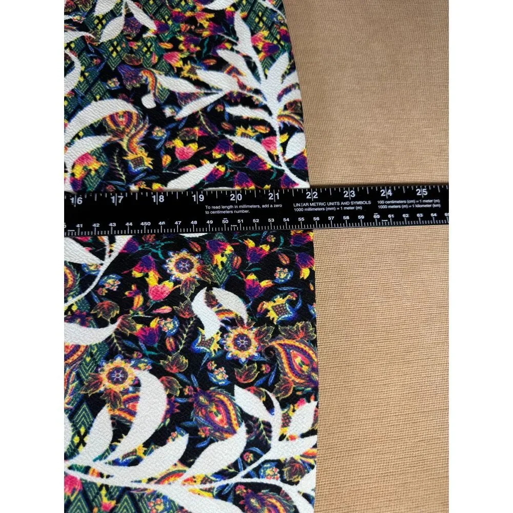 LuLaRoe Skirt, Multicolored Black, orange, pink, green, blue, Size 3XL